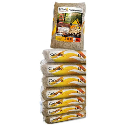 Palette granulés de bois Crépito – 72 sacs de 15 kg – 1080 kg – 100 % bois naturel Crépito